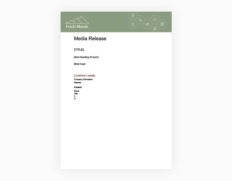Media Release – Template